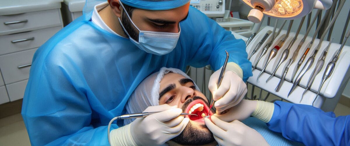 متخصص اندودانتیکس در بوشهر در حال انجام درمان تخصصی ریشه روی دندان بیمار