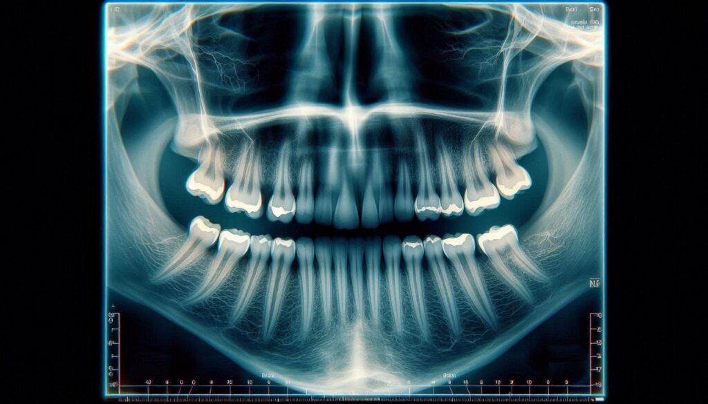 عکس رادیوگرافی از دندان یک فرد نیازمند اندودانتیکس در بوشهر