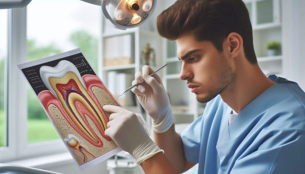 متخصص دندان در بوشهر در حال پاسخ به سوالات عصب‌کشی